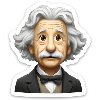 albert einstein with stars instead of eyes sticker