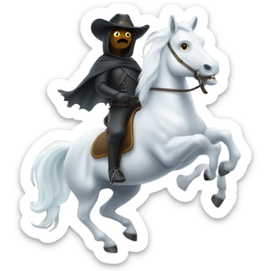 A ghost riding on a horse sticker