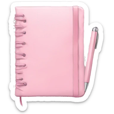 A pastel pink note book with pen sticker