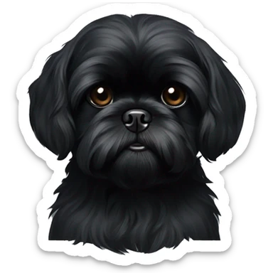 All black Shih Tzu all black sticker