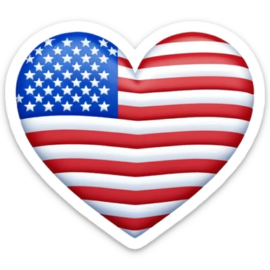 American flag heart sticker