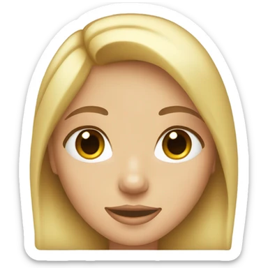 Blonde girl brown eyes sticker