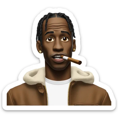 Travis Scott with a cigar sticker