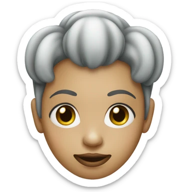 Straight hair female clown with greenish hazel eyes sticker