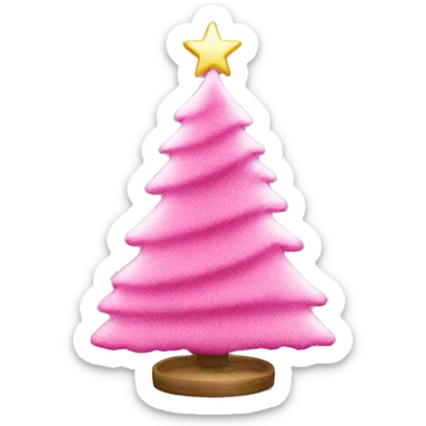 Pink Christmas tree sticker
