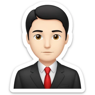 chico con cabello negro piel blanca con facie delgada, que se le vea formal como que fuera un vendedor  sticker