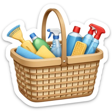 cleaning basket with nuteral color sticker