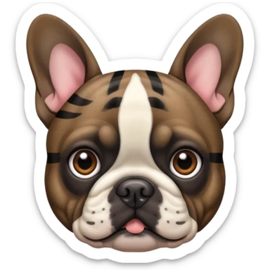 Dark drown Brindle With black stripes French bulldog sticker