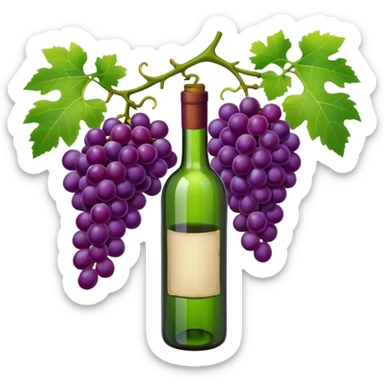 Grapes vine bottle sticker