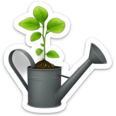 a watering can, watering a sprout sticker