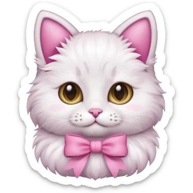 Cute cat with pink bow sticker