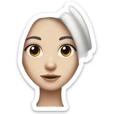 white girl with long black hair and black eyes sticker