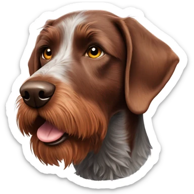 Red german wirehaired pointer dog sticker