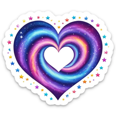 heart emoji galaxy stars sticker