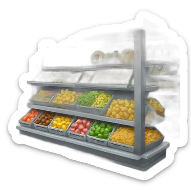 Game-set supermarket structure sticker