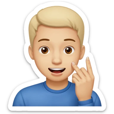 Emoji gêne et content qui mort un seule ongle sticker