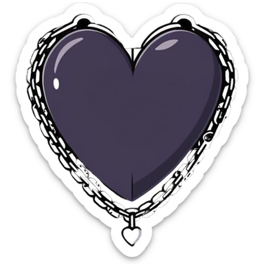 gothic punk heart with chains sticker