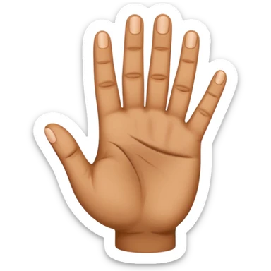 Really can't you follow instructions, I said Hand with 3 straight fingers and one bent towards the palm (the 3rd finger) should be 4 fingers and a thumb with the 3rd finger obviously cured intowards the palm sticker