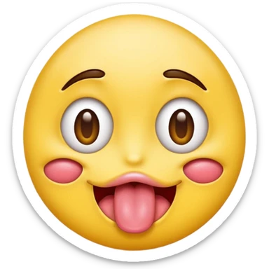 make a cross eyed esotropia emoji with tounge out sticker