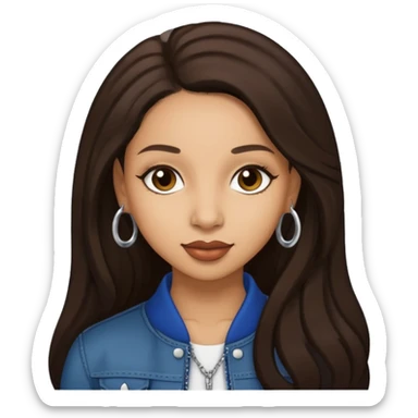 Mya, R&B Singer with long dark brown hair  sticker