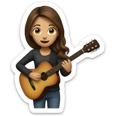 girl with brown hair playing guitar sticker