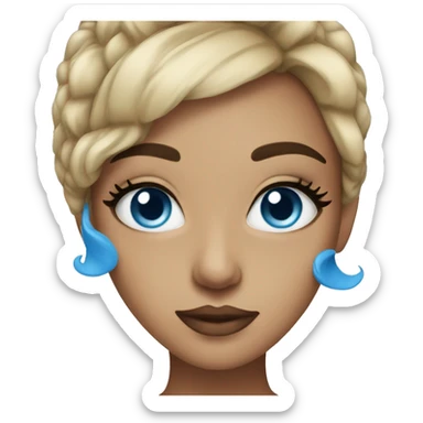 Girl with blue eyesand makeup sticker