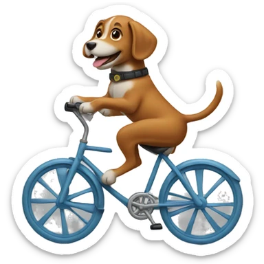 dog riding a bike sticker