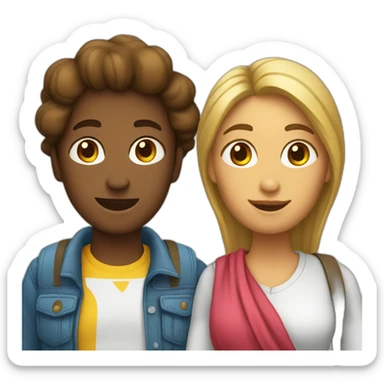 Pareja de mujeres con mochila sticker