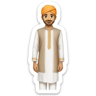 Boy in kurti and pagdi with gora colour  sticker