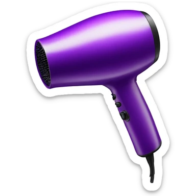 Realistic purple hair dryer isolated  sticker