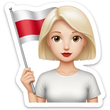 woman with polish flag sticker