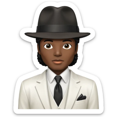 An emoji of Michael Jackson not complet body inspired by the suit of smooth criminal sticker