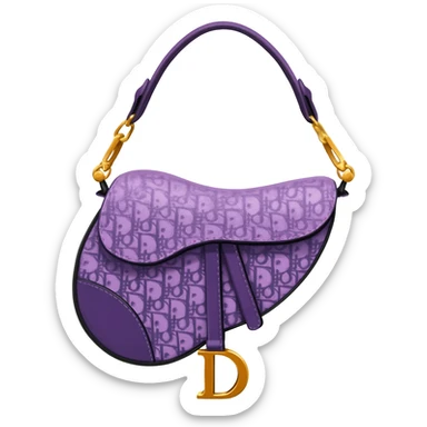 purple dior print saddle bag sticker