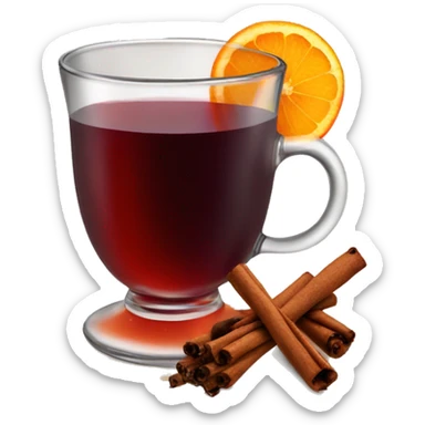 Mulled wine with orange and cinnamon  sticker