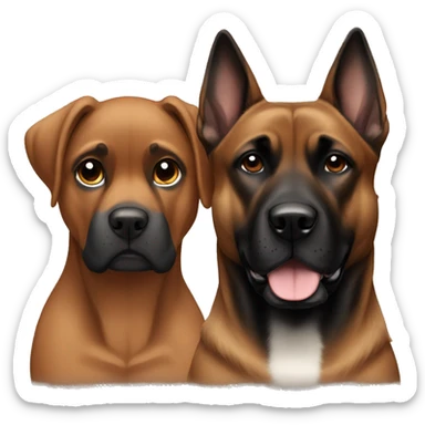 brown boxer and black German Shepard sticker