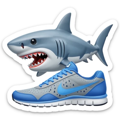 Shark With Blue Nikes sticker