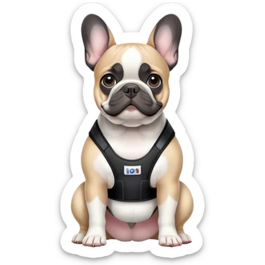 French bulldog in back brace  sticker