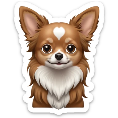 Black and white long hair chihuahua sticker