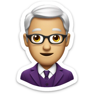 an aubergine wearing gentleman clothes sticker