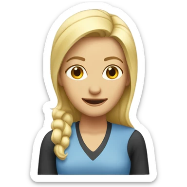 blonde female computer trainer sticker