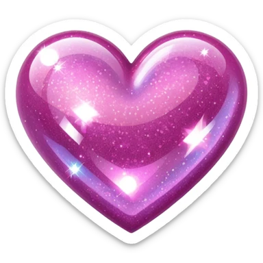 pink glitter heart sticker
