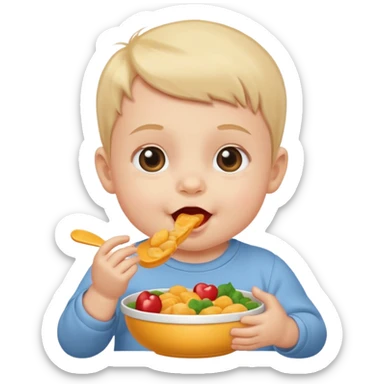 eating food well baby sticker