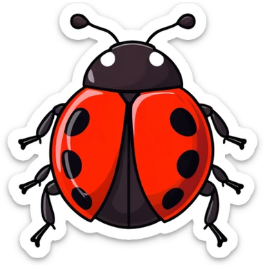 scarlet-colored ladybug with black dots on the back sticker
