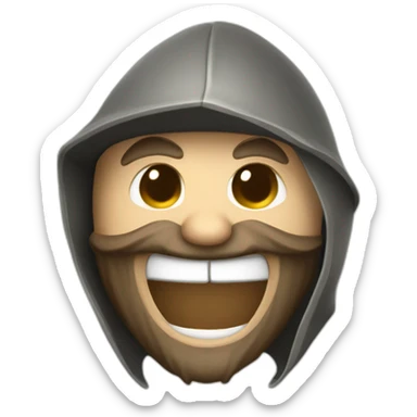 medieval saboteur laughing and escaping, face hidden sticker