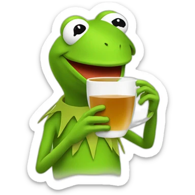 kermit drinking tea sticker