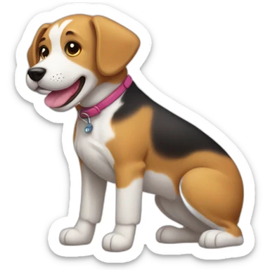 dog with toy sticker