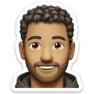 realistic portrait of man smiling and with normal eyes  sticker