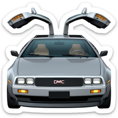 Silver DMC 12 Delorean sticker