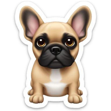 Fawn French bulldog with black face sticker