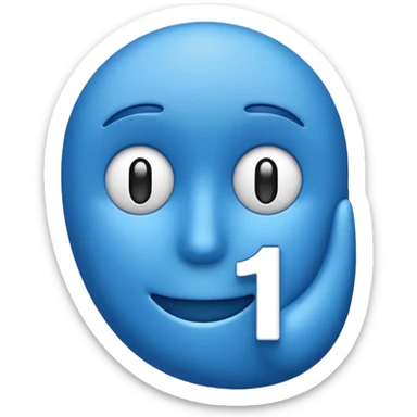 numero 1 azul sticker